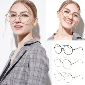 Zonnebril Vintage Vision Care Oversized metalen brillen Frame Optische bril Bril rond