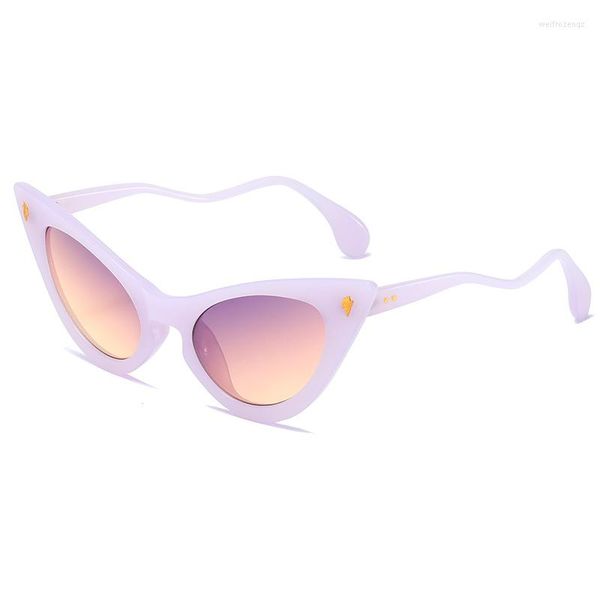 Gafas de sol Vintage para mujer, gafas de sol a la moda, gafas Wave UV400, gafas CatEye, gafas de lujo, gafas degradadas