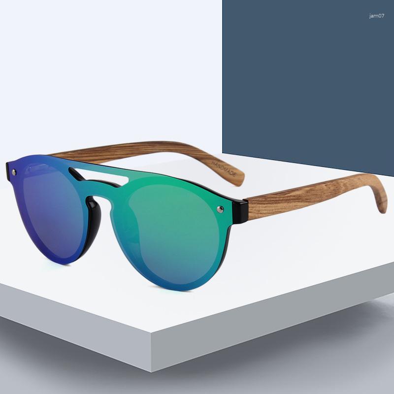 Sunglasses Vintage Wooden Polarized Rice Nail Oval Frame Luxury Traveling Man Glasses Fishing Trending Female Eyewear
