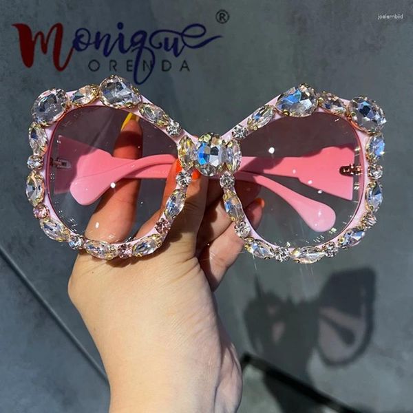 Gafas de sol Vintage Y2K Mujeres Moda Color Caramelo Cristal Rosa Sombras Damas Diseñador de moda Gafas de gran tamaño