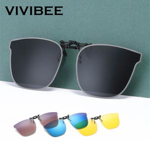 Zonnebril VIVIBEE Big Size Flip up Clip op Gepolariseerde Mannen Klassieke UV400 Pochromic Lens Zonnebril voor Precription Vrouwen 230707