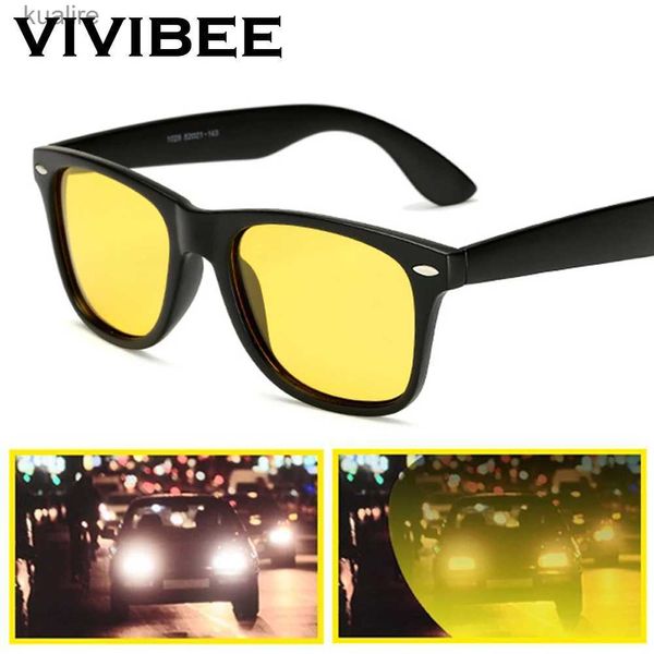Zonnebril VIVIBEE Klassieke nachtkijker heren vierkante gepolariseerde lenzen UV400 gele zonnebril voor dames 2023 rijbrilL240108