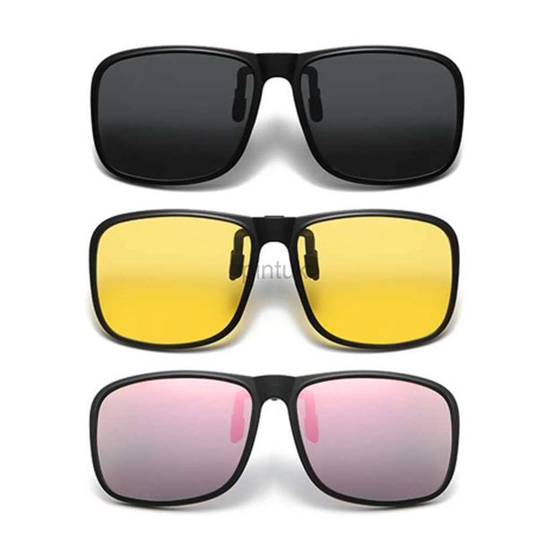Gafas de sol Vivibee Clip de flip polarizado en gafas de sol para conducir Oscuro UV400 PhotoChromic Anti Glare Lens Myopiasun Glasses Conductor de automóvil 240412