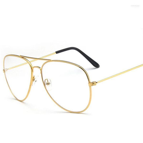 Lunettes de soleil WANMEI.DS Pilot-Sunglasses-Frames-Optics-Eyeglasses-Transparent-Lens-Clear-Glasses-Women-Men-Optical-Alloy-Metal-EyeSunglasses Ki