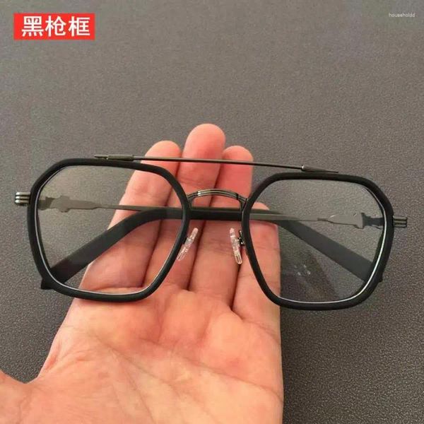 Gafas de sol William Chan Mismo marco de anteojos Moda masculina Cara grande Ancho Traje de ala gruesa Gafas Mujer BK