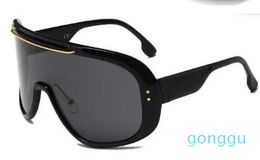 Gafas de sol mujer 2023 marca moda marco negro azul lente colorida hombres Gafas sombra espejo UV400