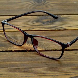 Lunettes de soleil femmes confortables rouge foncé TR90 poids léger lunettes rectangulaires flexibles lunettes de lecture 0,75 à 6 adaptées aux visages ronds