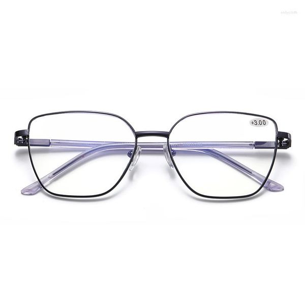 Lunettes de soleil femmes grand polygone lunettes de lecture Anti bleu clair rouge avec lentille rose loupe Anti-fatigue