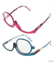 Lunettes de soleil femmes maquillage lunettes de lecture rotatif Flip maquillage yeux presbytes 100 à 40 en gros 7448228