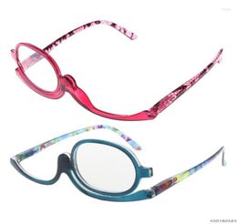 Lunettes de soleil femmes maquillage lunettes de lecture rotatif Flip maquillage yeux presbytes 100 à 40 en gros 9801695