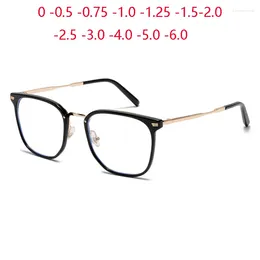 Zonnebrillen vrouwen mannen anti -blauwe stralen vierkante optische bril met recept TR90 student myopes lunettes diopter 0 -0,5 -0,75 tot -6.0