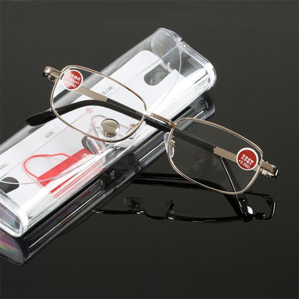 Lunettes de soleil femmes hommes lunettes de lecture presbytes optique verre or métal cadre clair lunettes 1.0 à 6.0 095