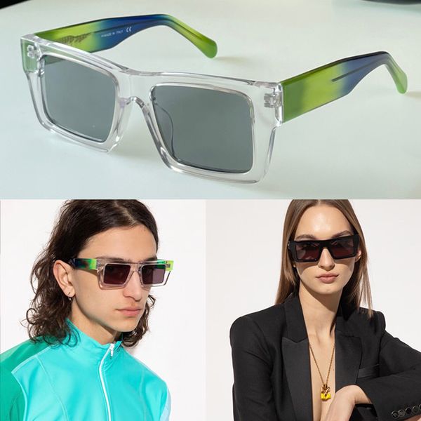 Gafas de sol Mujeres Hombres copo de nieve O-f OMRI028 Estilo Placa retro Plancha Anteojos de montura completa Construcción arquitectónica Street Shot Póster Gafas de sol Gafas con logo blanco