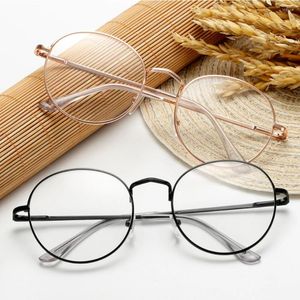 Zonnebrillen Dames Heren Vintage Draagbare Ultralichte Frame Anti-Blauwe Brillen Oogbescherming Metalen Bril