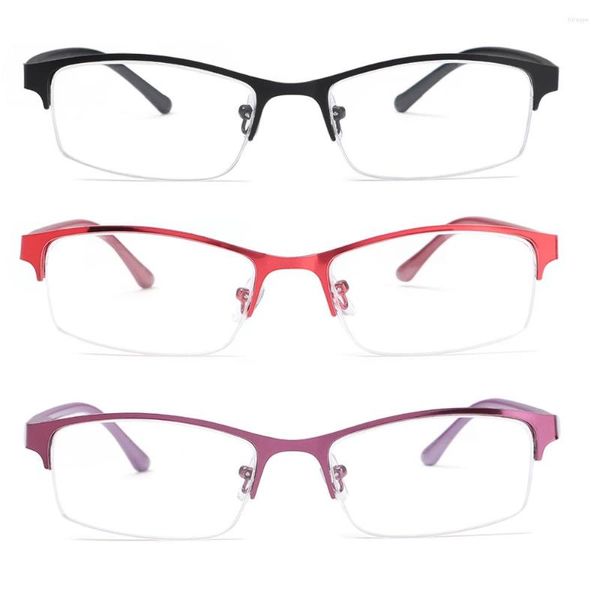 Lunettes de soleil femmes myopie lunettes dames métal demi-monture optique Prescription lunettes myopie lunettes-1.0 à-4.0