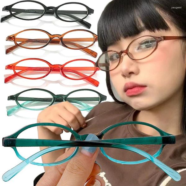 Lunettes de soleil femmes ovales monture rouge lunettes dégradé vert étroit petites lunettes filles tendance extérieure porter des lunettes de conduite en bord de mer Y2k