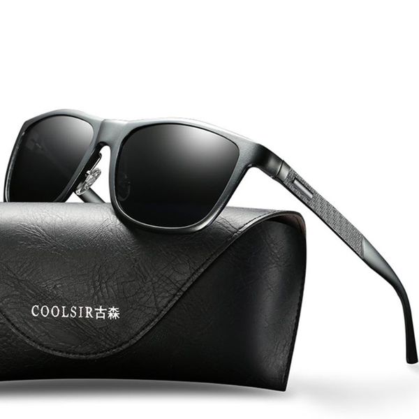 Gafas de sol para mujer Retro polarizadas cuadradas para mujer con estilo Al-mg marco negro conducción UV400 a prueba de moda clásica para hombres gafas de sol