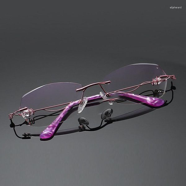 Lunettes de soleil femmes sans monture lunettes de lecture strass décoration spirale Anti blue-ray élégant lunettes lunettes pour femme 2023