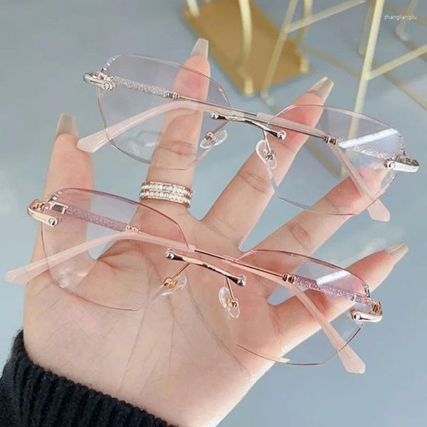 Lunettes de soleil pour femmes, sans cadre, pour presbytie, Anti-lumière bleue, résistant à la Fatigue, minimalisme, PC