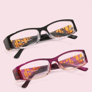 Zonnebril Vrouwen Stijlvolle Leesbril Mode Vintage Gedrukt Vierkant Frame Lente Scharnier Lezers Brillen Anti-Glare Verziend