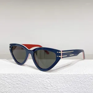 Gafas de sol para mujer con marca original Ojo de gato Gafas sin marco Hombres Espejo de conducción Decoración animal fresca Espesor