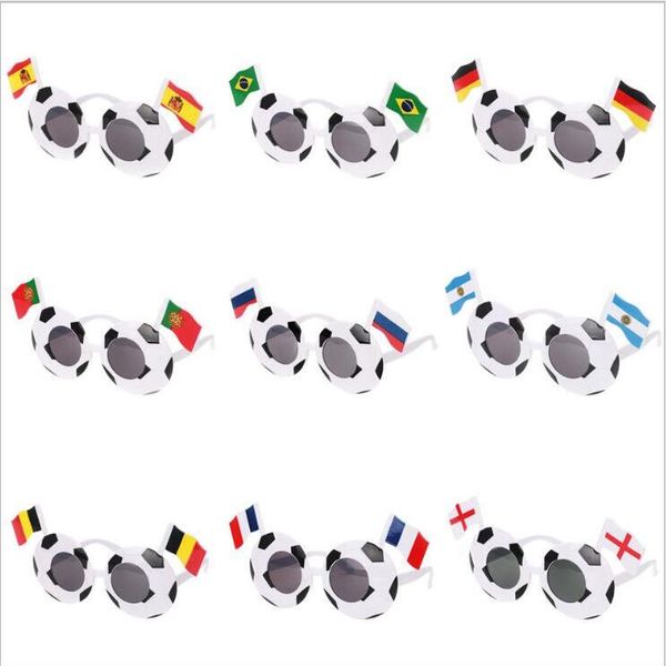 Lunettes de soleil Coupe du monde de football Lunettes de soleil Drapeau national Bar Party Fan Lunettes de soleil Hot Athletic Outdoor Lunettes Festival Party Favor Cadeaux C5876