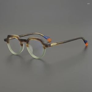 Lunettes de soleil WYT Hommes À La Main Couleur Mat Acétate Lunettes Cadre Rond Rétro Designer Optique Lunettes Femmes Myopie Prescription Lunettes