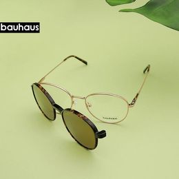 Lunettes de soleil X103 Bauhaus aimant polarisé femmes hommes lunettes de soleil de haute qualité rétro rond montures en métal lunettes de mode marque lunettes de soleil Uv400