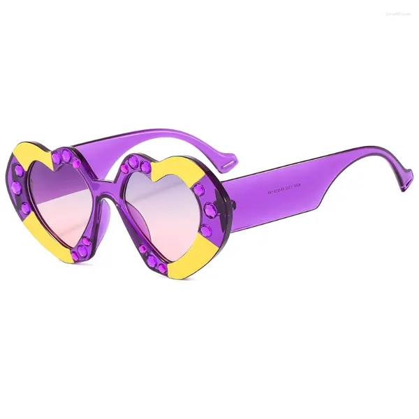 Gafas de sol Y2K Amor en forma de corazón Mujeres Moda Lindo Sexy Retro Sombras Vintage Lujo Gafas de sol UV400 Punk Marca Gafas