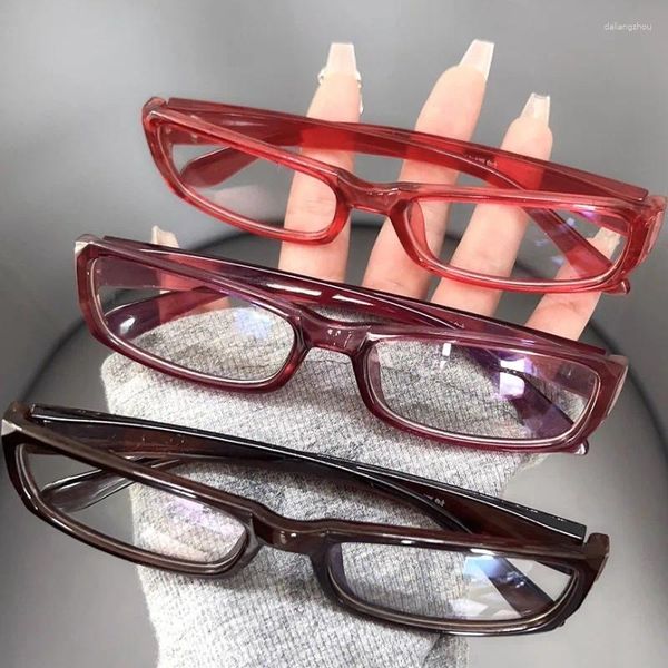 Lunettes de soleil Y2K Plastic Smur Small Square Langes Blue Light Blocking Eye Glass Tea Red Girl Girl Cosplay Cosplay Decorative Eyewear