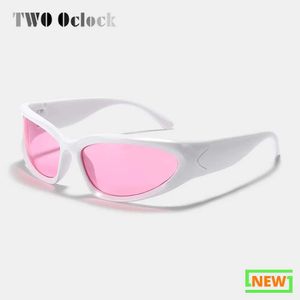 Zonnebril Y2K Punk Zonnebril voor Dames 2023 Designer Sportbril Roze Witte Bril Trend Product Dameszonneschermen Gafas de sol mujer J240328