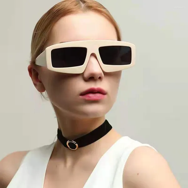 Gafas de sol Y2K rectangulares para mujer, moda 2023, tendencia femenina, gafas de sol al aire libre, gafas de sol Funky para mujer, gafas de cubierta para mujer