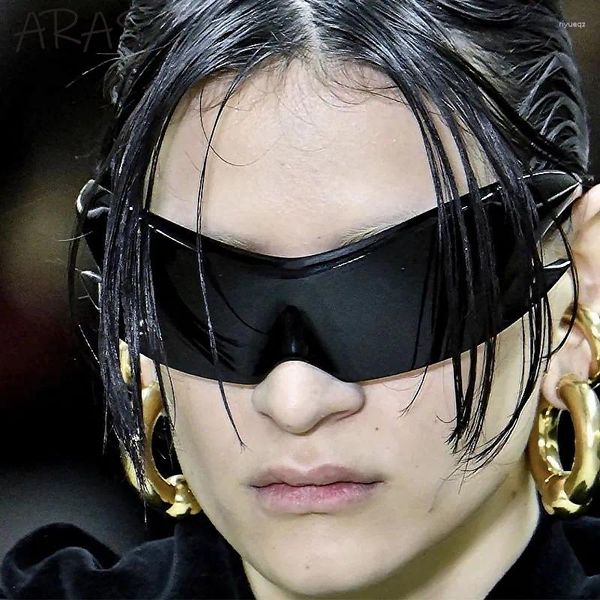 Gafas de sol Y2K Sports Punk Women 2023 Fashion Steampunk Sun Glasses Men Retro 2000's One Piece Hip Hop Eyewear