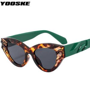 Lunettes de soleil YOOSKE 2024 Lunettes de soleil rétro pour hommes et femmes, lunettes de soleil œil de chat, marque classique de styliste, imprimé léopard, lunettes UV400 J240328