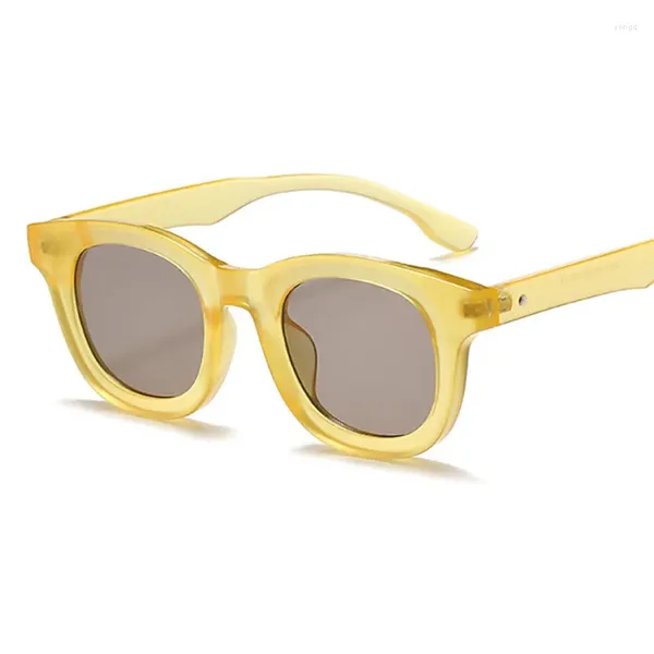 Gafas de sol YOOSKE coloridas ovaladas mujeres INS moda jalea color retro gafas de sol para mujer cara redonda gafas de protección solar vintage
