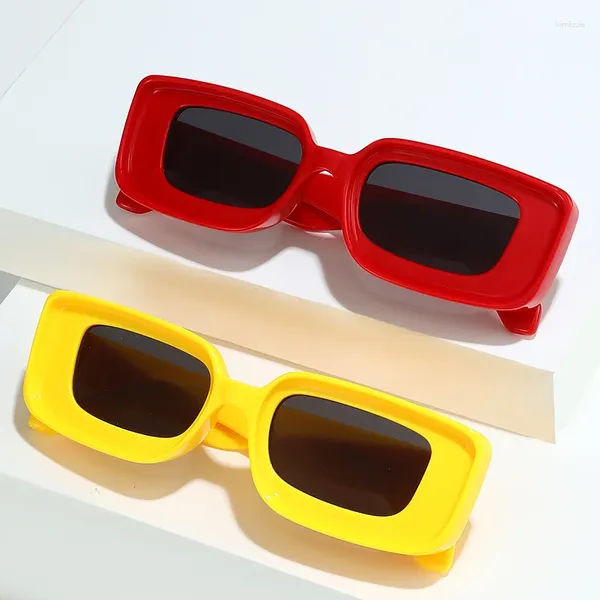 Gafas de sol YOOSKE Retro Rectángulo Hombres Mujeres Moda Marca Diseñador Cuadrado Gafas de sol Señoras Vintage Conducción Gafas Sombras UV400
