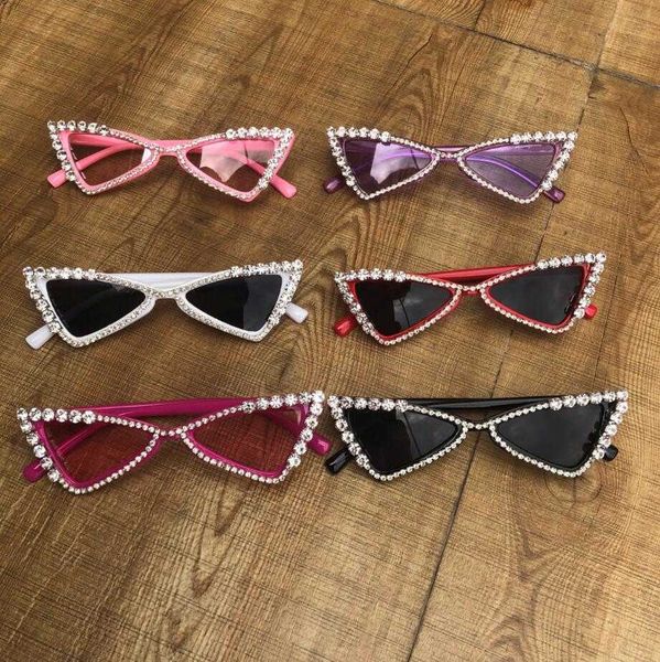 Gafas de sol ZAOLIHU Baby Cat Eye Gafas de sol Niños Diamond Crystal Gafas de sol UV400 Tonos de verano Negro Rojo Gafas pequeñas Gafas de lujo de J230422