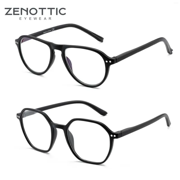 Gafas de sol ZENOTTIC 2024 Piloto Anti Luz Azul Bloqueo Gafas de lectura Moda Aviador Marco óptico para anteojos presbiópicos unisex