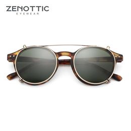 Lunettes de soleil Clip de style steampunk de mode zenottique sur les lunettes de soleil pour les hommes cercle des verres légers anti-bleu polarisants Clips 24416