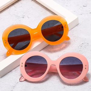 Lunettes de soleil ZLY 2023 Mode ronde Femmes Hommes PC Dégradés Lentille Cadre en plastique Vintage Casual Party Style Lunettes de soleil UV400