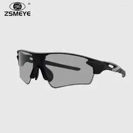 Lunettes de soleil Zsmeye TR90 Menés polarisés pochromiques Pochromiques Voyagez des lunettes de caméléon ultra-légères 0,1 seconde LCD Smart Chip Gafas