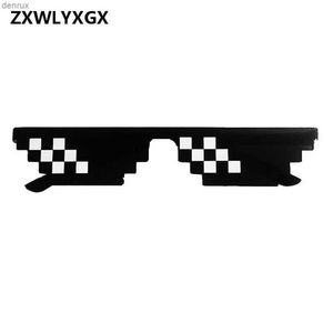 Lunettes de soleil ZXWLYXGX Lunettes de mosaïque populaires 8 bits Mlg Pixel Lunettes de soleil Brands Brand Riot Life Party Lunettes rétro Sunslesl240403