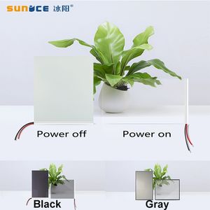 SUNICE Commutable Électrique Blanc / Noir / Gris adhésif opaque PDLC Smart Film Fenêtre Porte Échantillons de test pour écran de projection arrière 210317