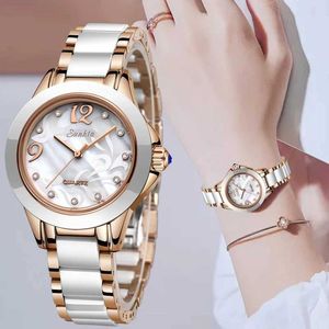 Sunkwa Mode Vrouwen Horloges Dames Armband Horloge Casual Keramiek Quartz Horloges Klok Waterdicht Horloge Relogio Feminino 210527