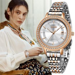 SUNKTA femmes de luxe en acier inoxydable montres à Quartz dames montre d'affaires japonais mouvement à Quartz Relogio Feminino 210517