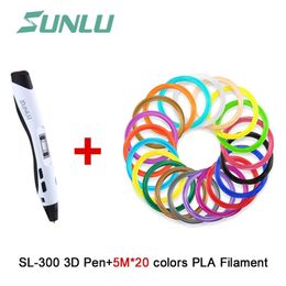 SUNLU nouveau stylo d'impression 3D SL-300A support PLA/ABS/PCL Filament 1.75mm contrôle de vitesse à basse température température réglable 201214