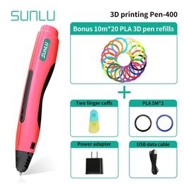 SUNLU SL-400 Nouveau Set Stylo 3D Enfants Scribble 3D Pen Box Set Stylo d'impression 3D avec filament PLA 1,75 mm Explorez les outils de création 201214