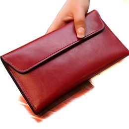 Sunny Beach Famous Brand 2019 Echte lederen vrouwen Wallet Purse Tas Tas Designer Long Money Wallet Y190701 2066