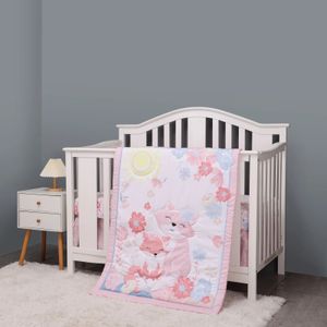 Sunny Fox Baby Crib beddengoedset voor meisjes, waaronder quilt krib plaat rok 240418