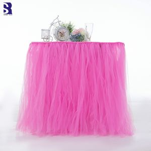 SunnyRain 1 pièce jupe de Table en Tulle pour mariage Dessert Table décoration Tutu plinthe pour fête tissu 91x80 cm